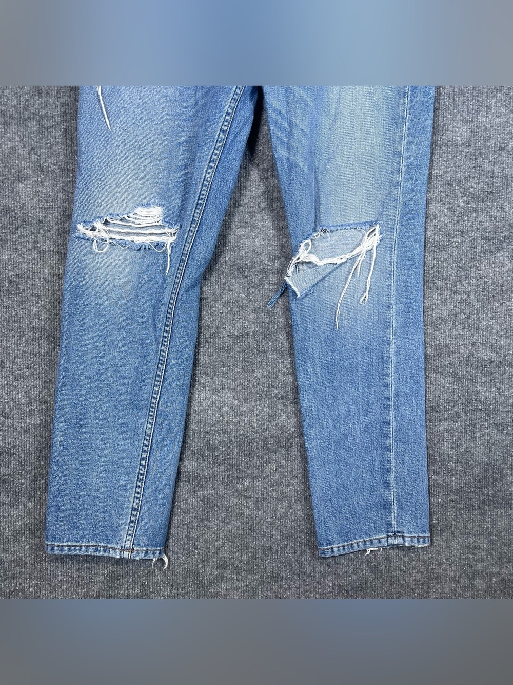 Reformation Womens 29 Julia High Cigarette Blue Jeans Light Wash Distressed - Picture 6 of 10